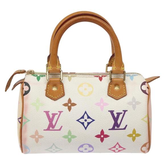 LOUIS VUITTON Monogram Multicolor Mini Speedy Hand Bag White M92645 - Picture 13 of 16